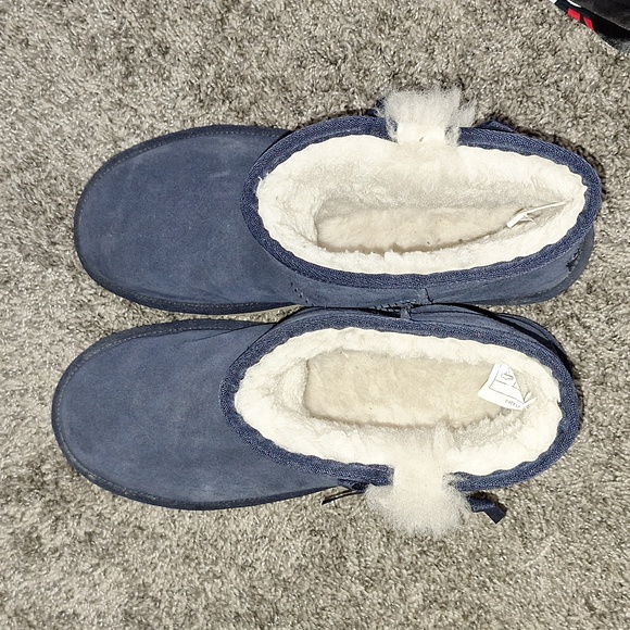 Koolaburra by UGG suede faux fur lined ankle booties - 10 - blue - Picture 6 of 8